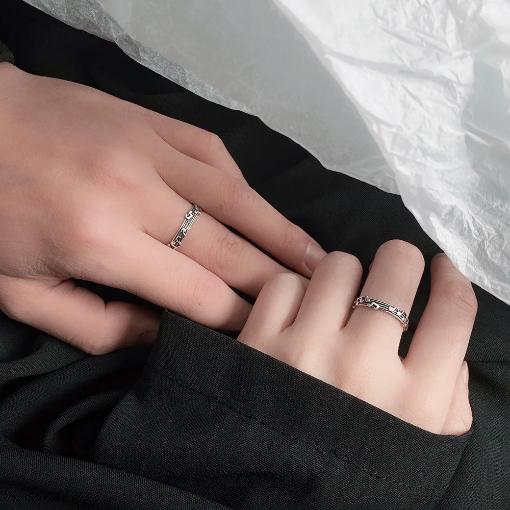 Factory Direct Jewelry S925 sterling silver Staff notes Waterproof Open Rings for Women