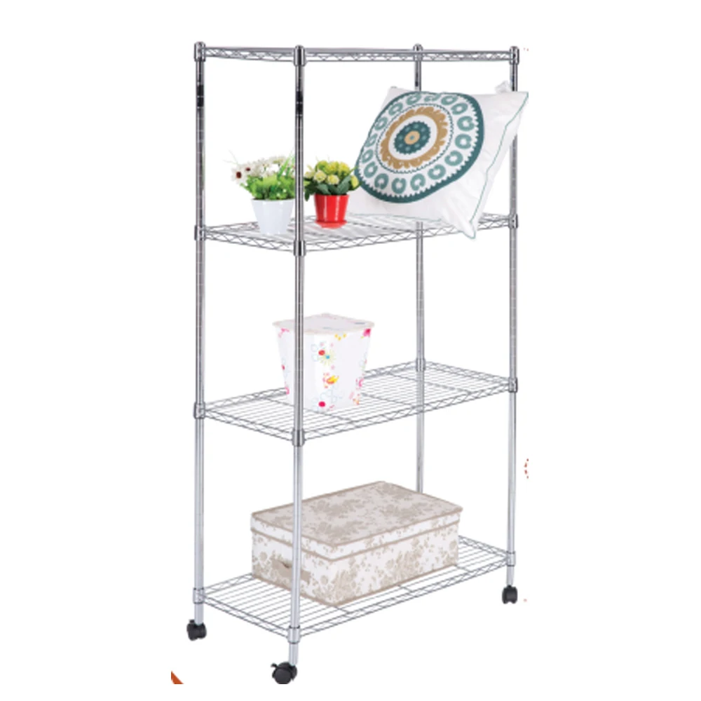 Wire shelves heavy duty steel storage metallic Simple Assembly 5 Tiers Standing Shelving Unit racking