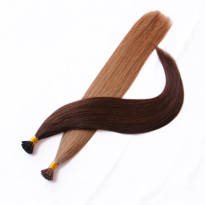 Qingdao suppliers provide high quality  Double Drawn Italian Keratin Prebonded I Tip of 100%  Virgin Remy Martin extensions