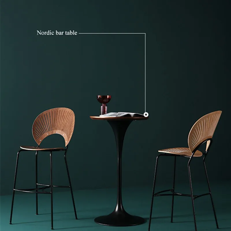 Ekintop High Quality Modern sillas de bar Wood Bar Chair Luxury Metal Kitchen Club Bar Chairs