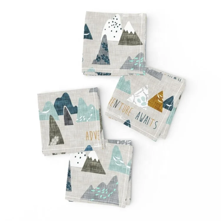 100% polyester custom design digital printed sublimation blank recycled christmas cocktail napkins