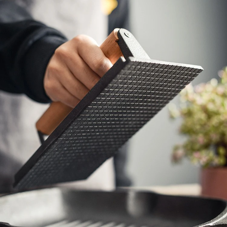 Smash Burger Kit Cast Iron Heavy Duty Burger Smasher Round Rectangle Hamburger Press for Griddle BBQ Teppanyaki Tool