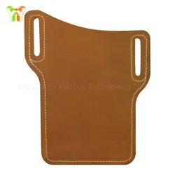 2020 YY Custom Logo Leather Men Waist Cellphone Pouch Sleeve Leather Cell Phone Holster Universal Case Sheath with Belt
