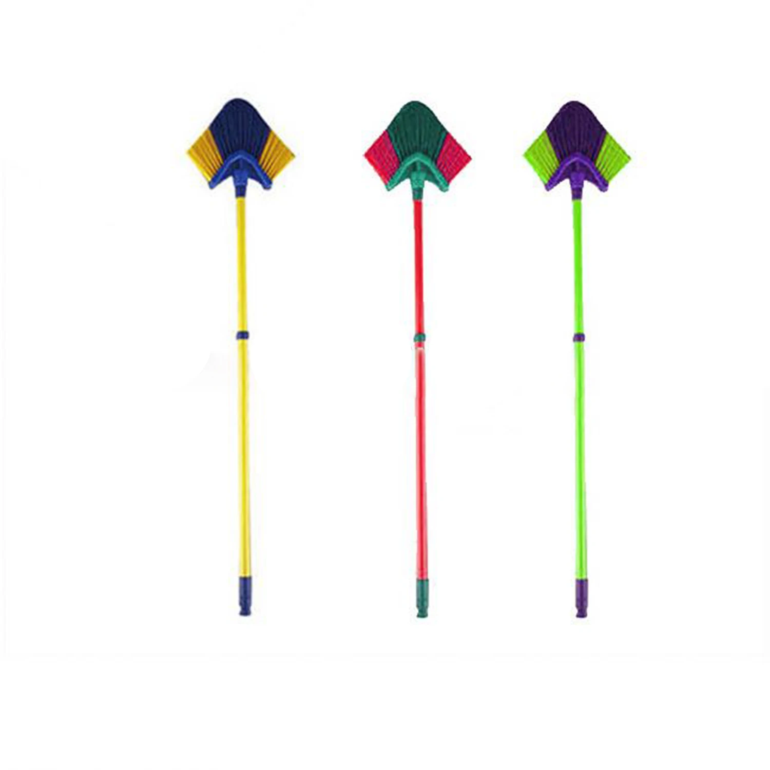 Custom  Ceiling Broom Handle Jala Cleaning Floor Brush Diamond Broom V Shape Extension Stick  Cleaning sweeping broom