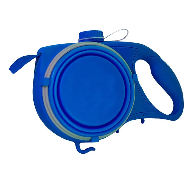Durable Retractable Nylon Dog Leash With Kettle Bowl Extend Portable Pet