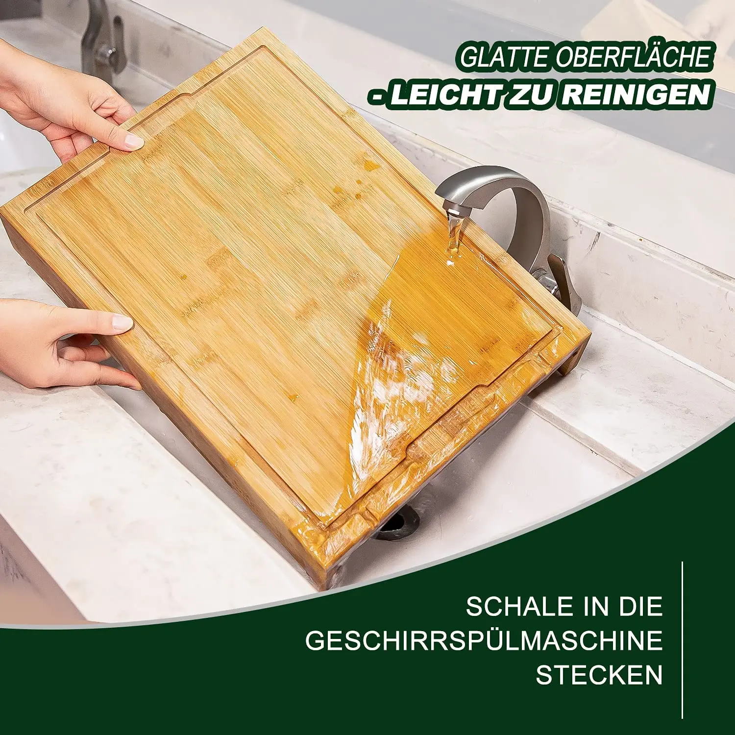 Chopping Board Made of High-Quality Bamboo Chopping Board with 3 Stainless Steel Crumb Trays Practical Wooden Board Kitchen Non