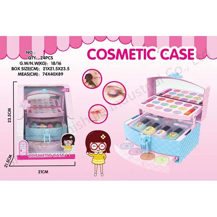 
Custom Little Girl Lip Gloss Dressing Cosmetic Toys Fairy Lipstick Eye Shadow Girl Make Up Set 