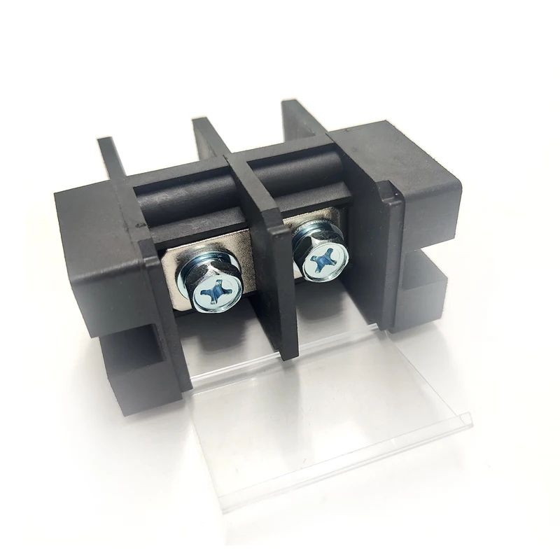 High Voltage 600V 2 Way 100A Barrier Strip Feed-Through Terminal Block Wire Mounted Connector for Battery Storage Box