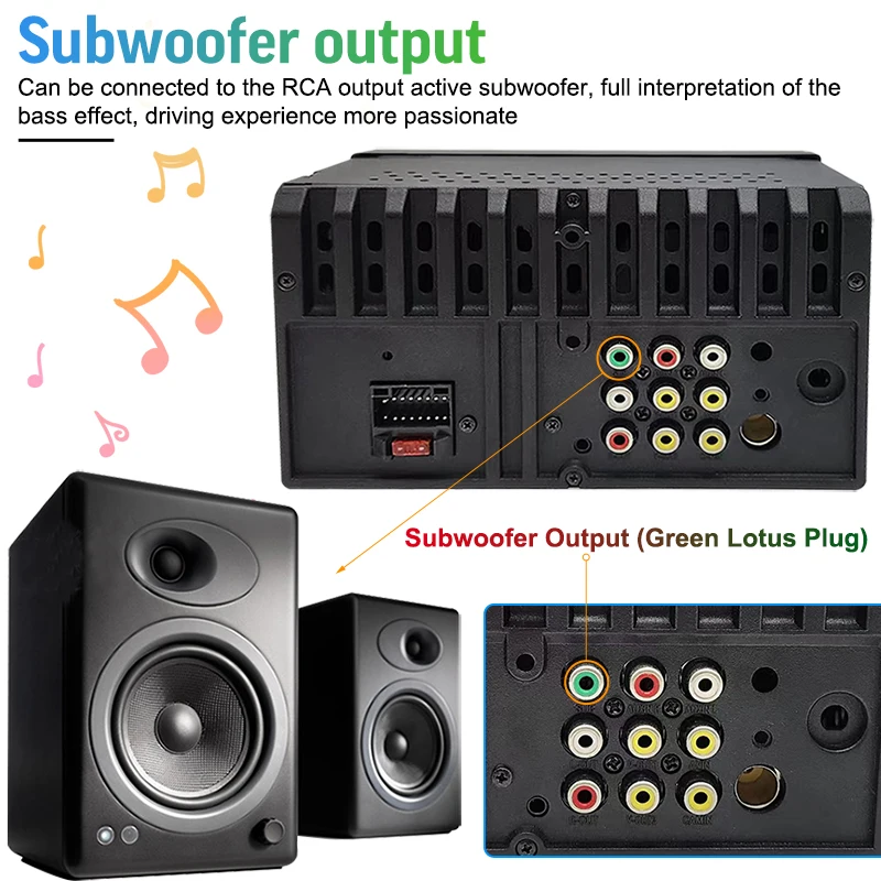 7 inch 1024*600 HD car mp5 player car radio stereo system wireless carplay DVD player with subwoofer