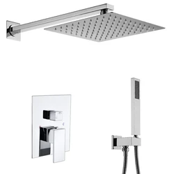 TB-51101 Tengbo brass hotel specific concealed shower set Inwall conceal  faucet embed Rain Square top rainfall