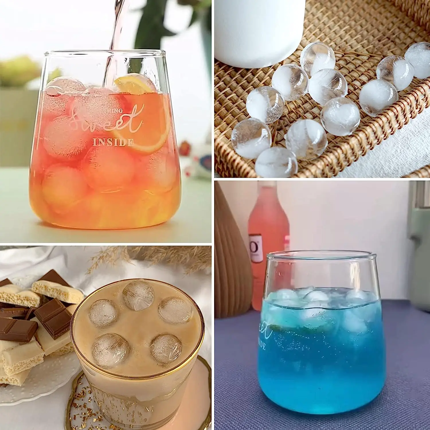 Round ball with lid household plastic ice cube mold ice box