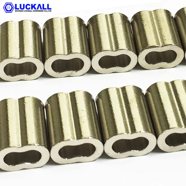 DIN3093 Stainless Steel Metal Wire Rope Aluminium Cable Crimp Hose Ferrule Clamp Fittings Joint Oval Sleeve For Hoses