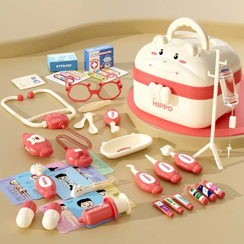 Doctor Toys Parent Child Interactive Educational Learning Play House Music Simulation Pretend Medical Tool Hippo Doctor Toys Set