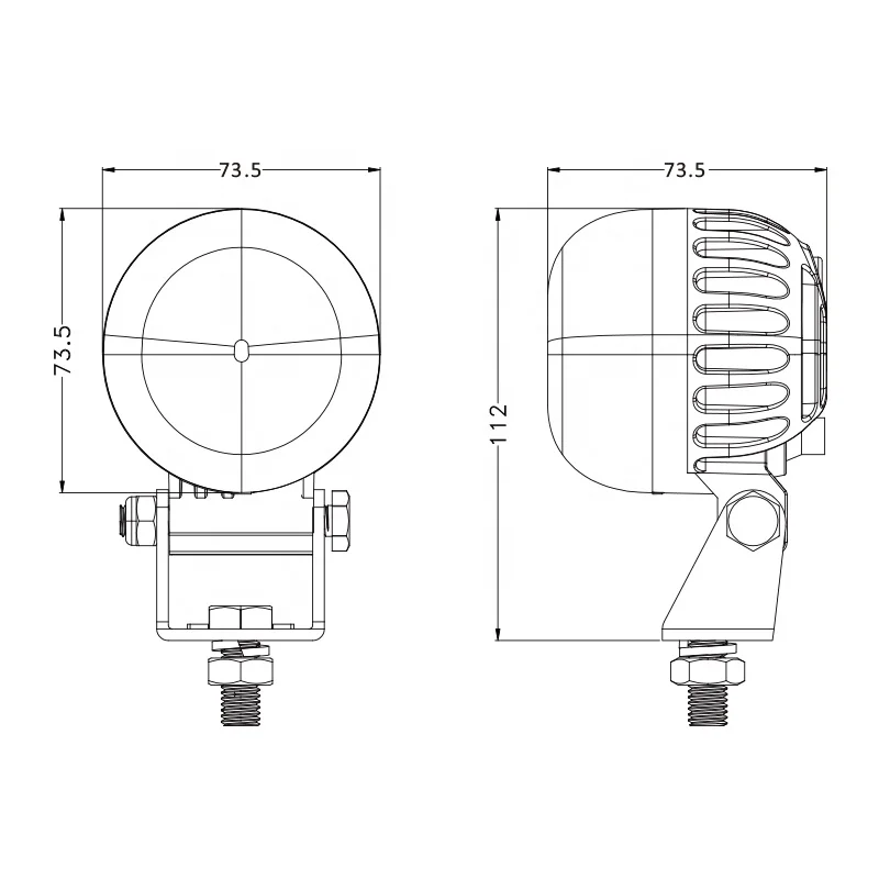 E-Mark Certification 3 inch 5W Wide Voltage Input High Brightness Red Line Safety Warning Light For Forklifts
