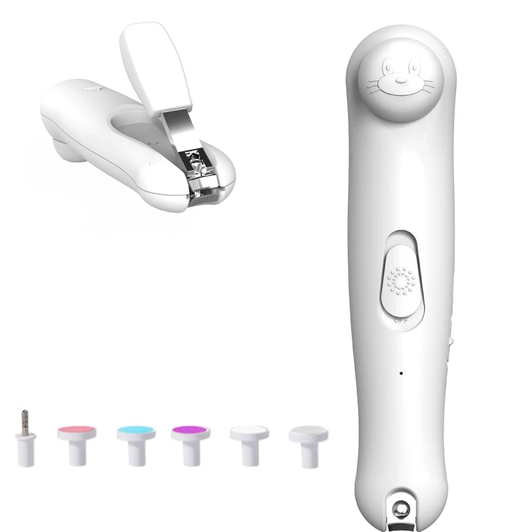 6 in 1 Electric Baby Nail Cutter Baby Trimmer Clipper With LED Light