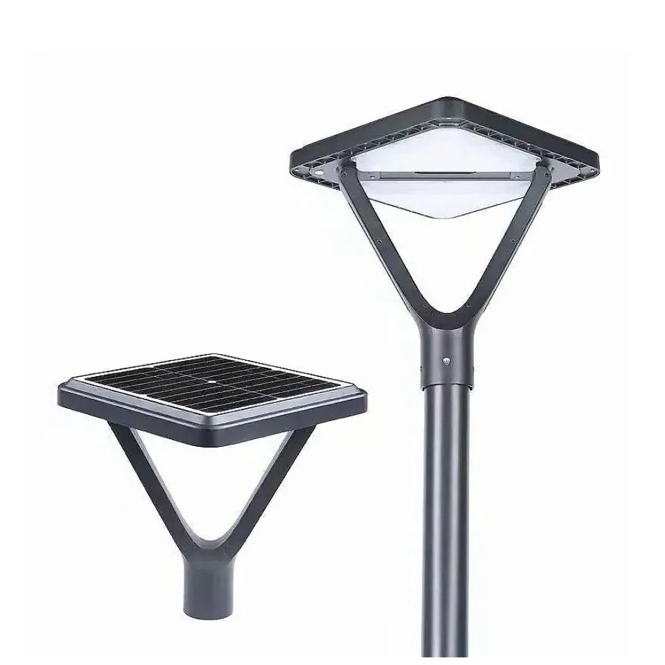 IP65 solar UFO power garden street light lamp pole 20w 30w 40w solar garden pole light