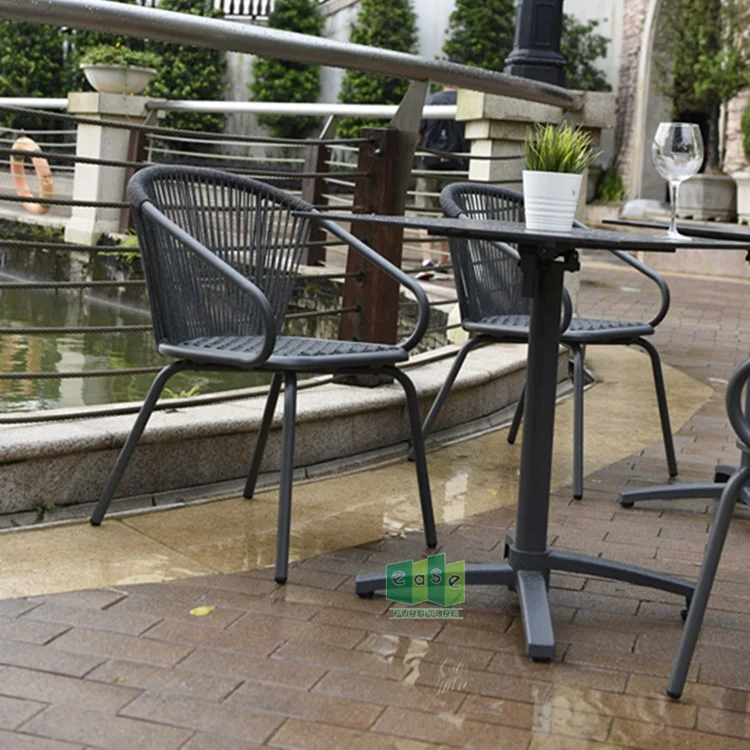Chairs Outdoor Table Garden And Patio Furniture Restaurant Set Rope Dinning Chair Aluminium Metal For Sets Modern Rope Chair