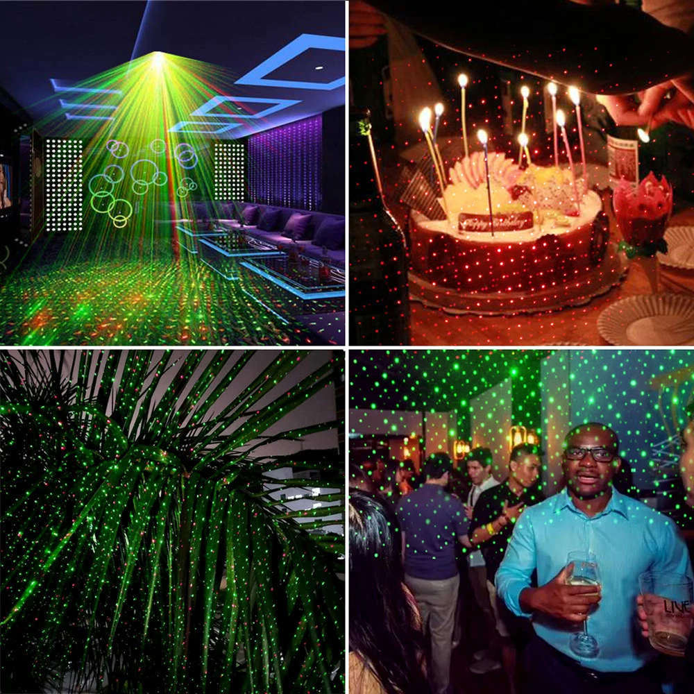 Xmas Disco Laser Light Projector Christmas Decorations Disco Laser Light DJ Voice-activated Disco Stage Laser Light for Home Par