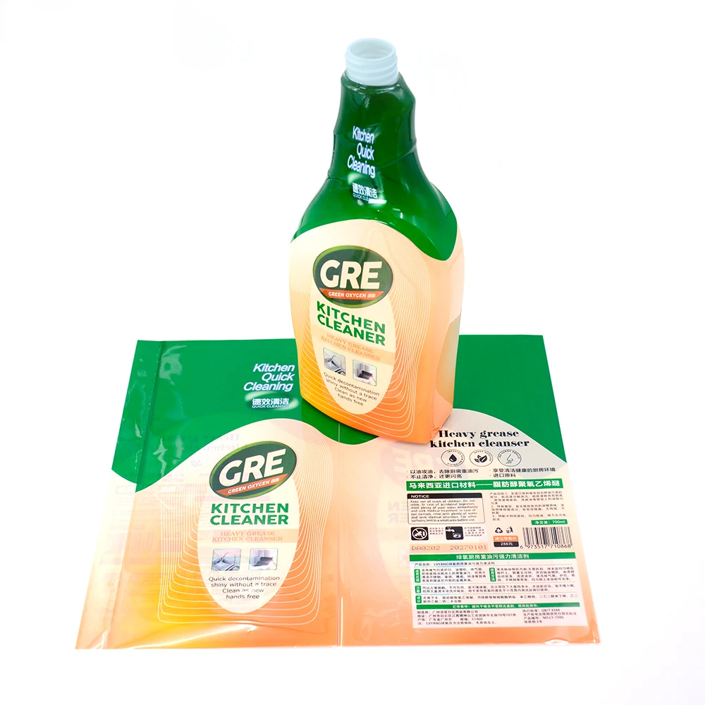 Global Supply Chain Factory Price Custom Print Shrink Wrap Sleeve Automatic Heat Shrink Label For Kitchen Cleaner Bottle
