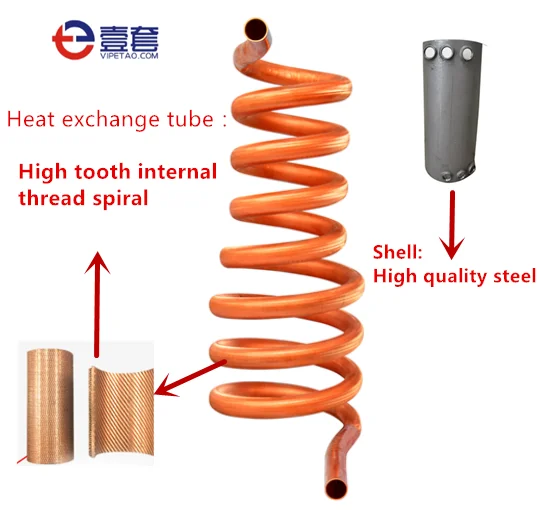 
high efficiency tube for shell exchanger/ air conditioner heat exchangers/copper fin tube and potable water heat exchanger 