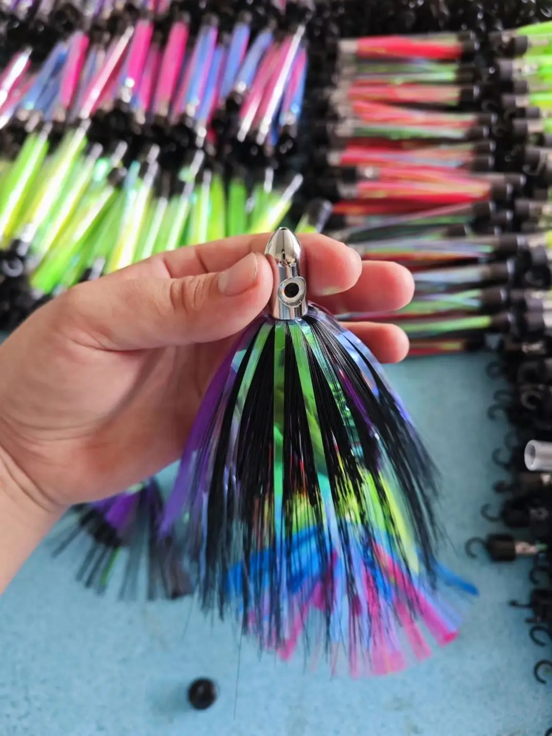 Factory Wholesale 6.5inch Trolling Lure With Nylon Hair For big Game Fishing Lure  Islander Lures