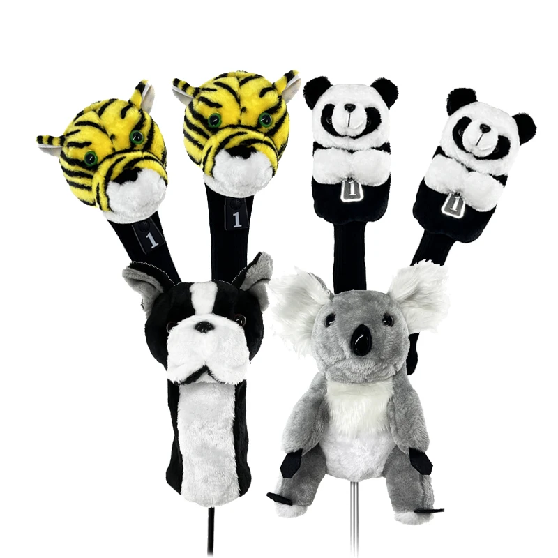 Funny Golf Animal Headcover Tiger Panda Dog Koala Driver Iron Head Cover