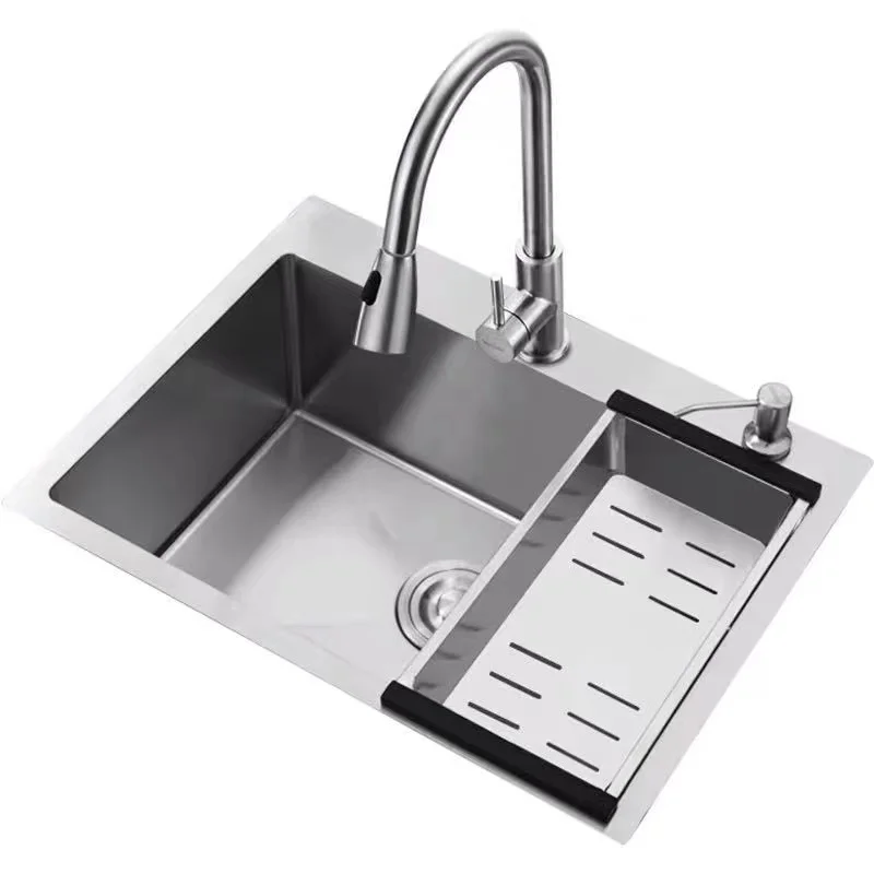 Hot Sale Deep Basin Nano Single Bowl Stainless Steel Brushed Handmade Kitchen Undermount Sink