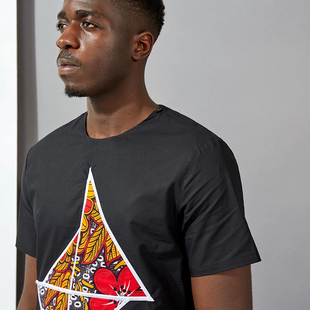 DH137 Продажа рубашки с коротким рукавом и брюки из Африканской ткани для мужчин под заказ комплект из двух предметов