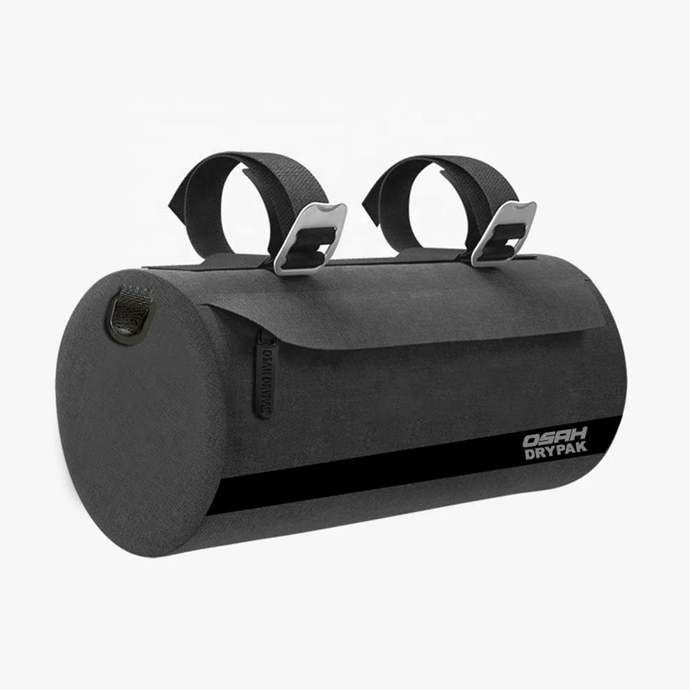 Custom Logo Fashion Snowy grey TPU  Outdoor Cycling Bike Waterproof Cylinder Handlebar Front Frame Bicycle Bag