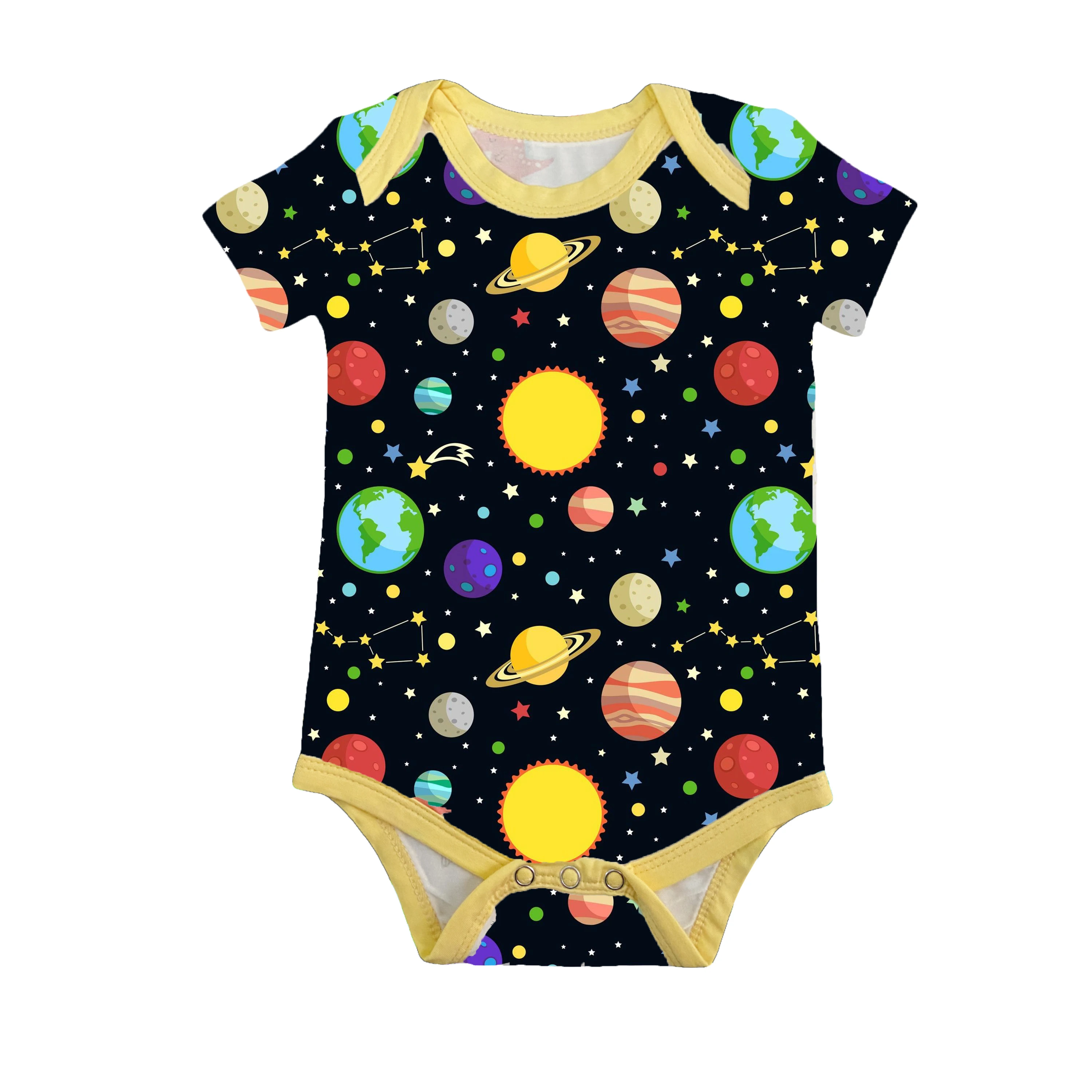 2025 Convertible Hands Baby Jumpsuit Bamboo Spandex Newborn Baby Clothes Oeko-Tex Certificate Printing Baby Onesie Rompers