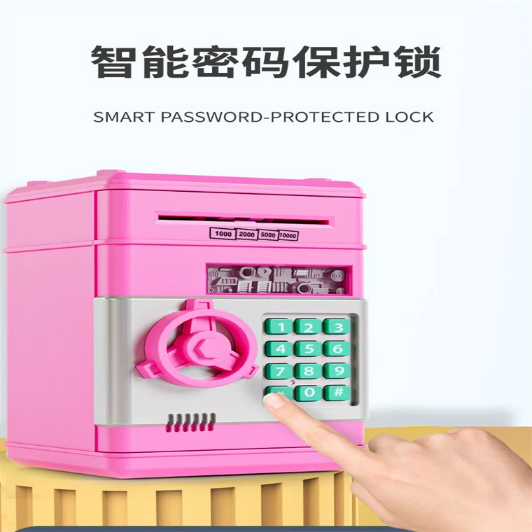 Hot Sale Auto-rolling Money Saving Box Password Safe Mini Creative ATM Piggy Bank for Children