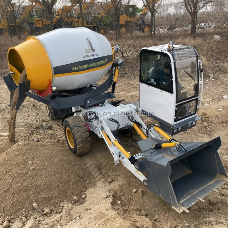 Professional Factory 4 cubic per batch Self Loading Concrete Mixer Rough Terrain Concrete Mixers Truck