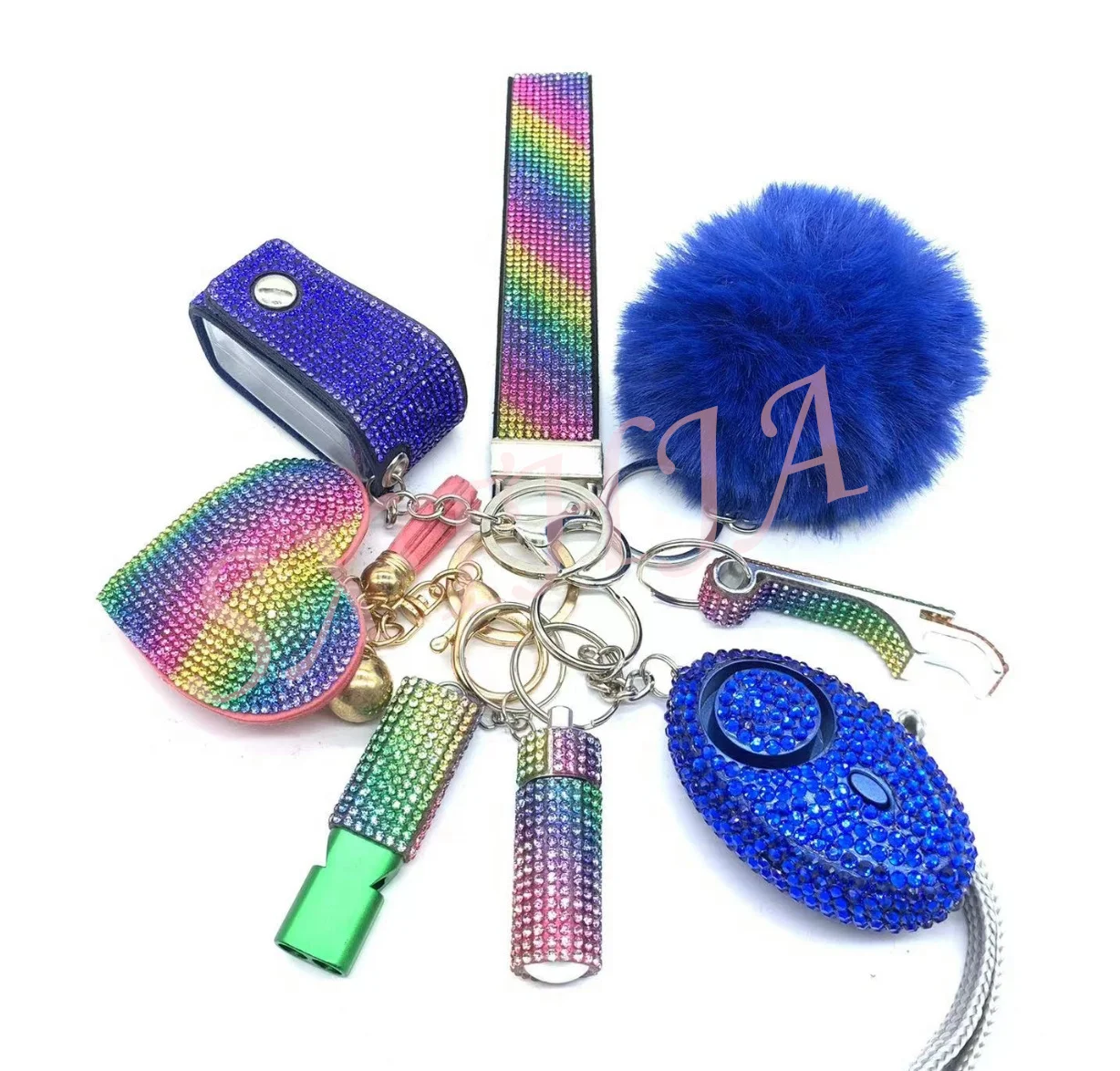 Wholesale China Self Defense Keychain Set 130DB Safety Alarm Keychain Personal Safety Survival Women Self Defense Keychain