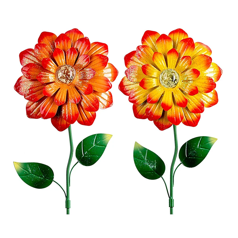 Garden Decoration Outdoor Ladybug Dragonfly Half Round Hummingbird Windmill Sublimation Fiberglass Garden Stake for Climbing