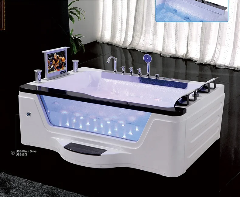 Chinese Bath tub SPA Big Classic  Massage Bathtub Acrylic LED TV jet Whirlpool Bathtubs two person tubs