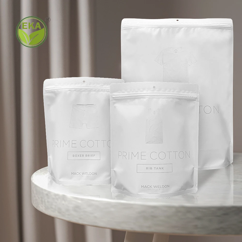 Matte Rib Tank Plastic Zip Packaging Zipper Bag Man Boxer Brief Packaging Poly Frosted Ziplock Bag