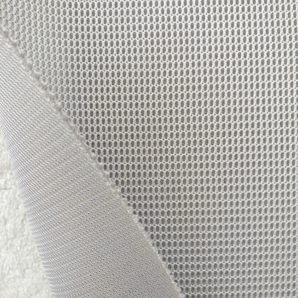 SMILE Factory Price Textile Sandwich 3D Air Spacer Mesh Fabric White Square Pattern Mesh Fabric