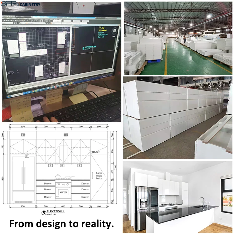 BFP Customize Modern Luxury Style Matt Lacquer Finish Style Kitchen for Individual House and Apartment