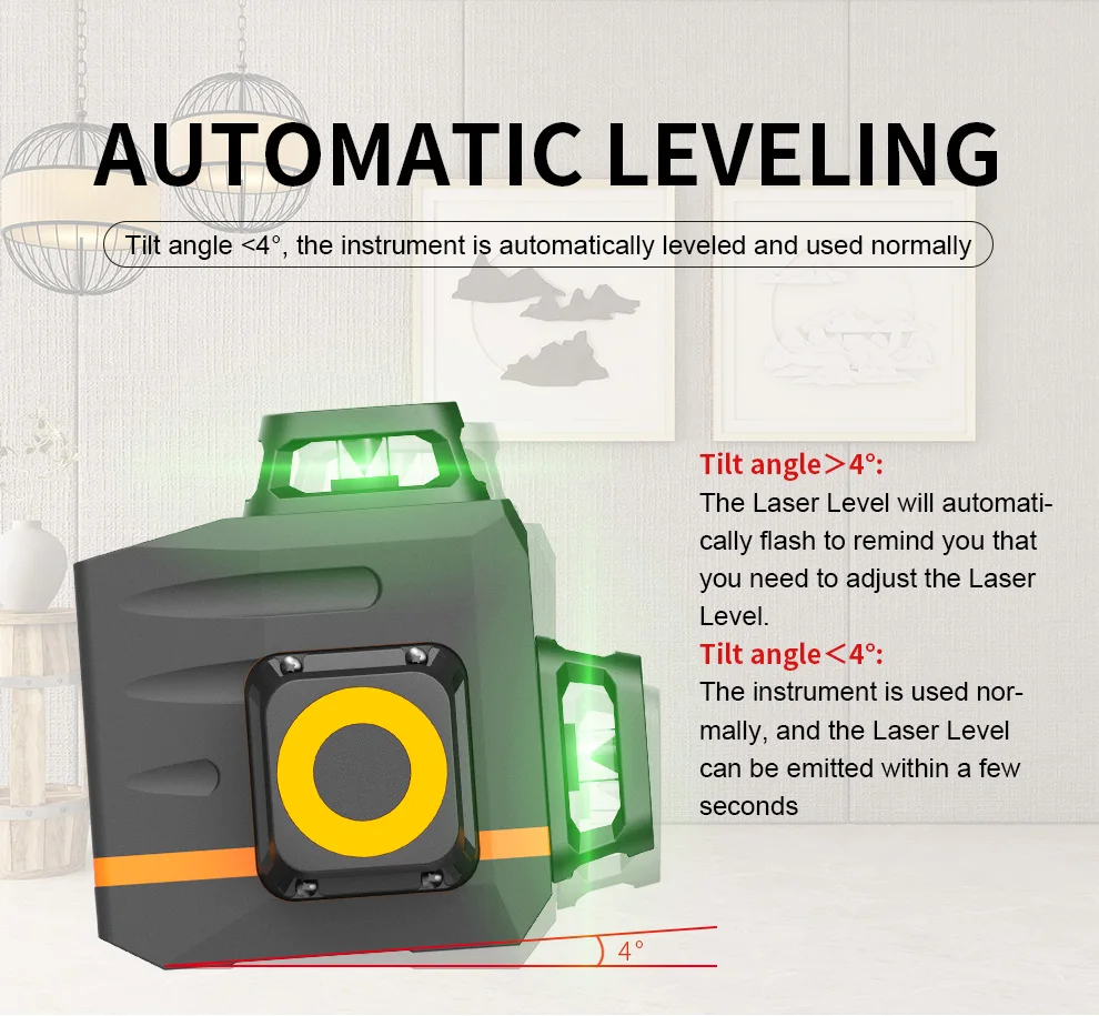 3d Laser Level 360 Degree Machine Tool Lazer Leveler 12 lines Tile Laser Leveling System Tool