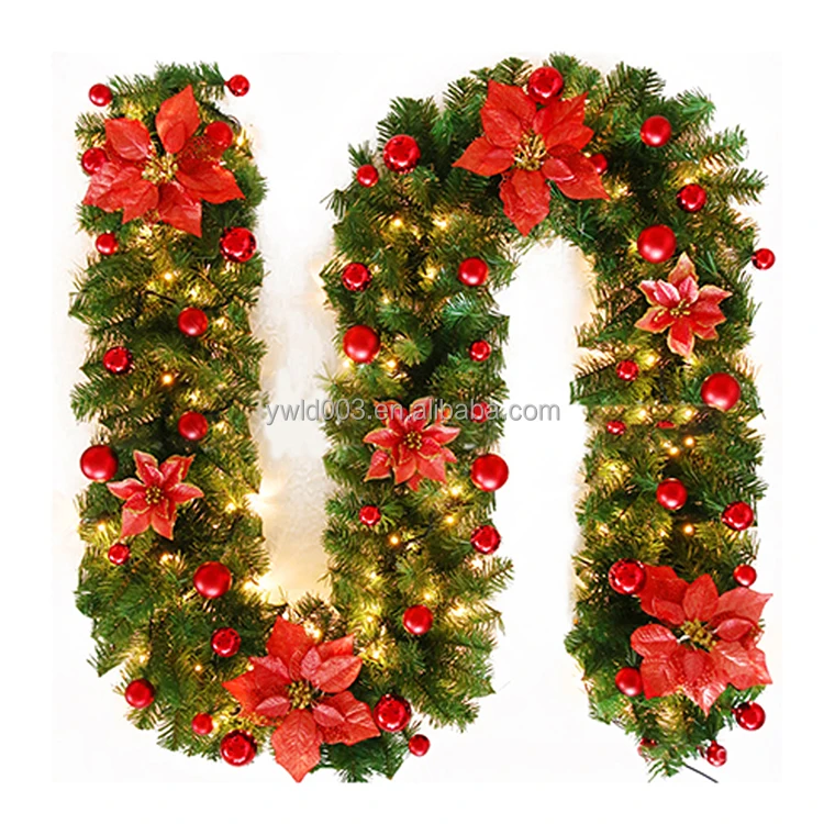 Christmas Wreath Handmade Rattan Pendant Garland Shopping Mall Christmas Tree Door Decoration Wreath Guirnalda Navidad