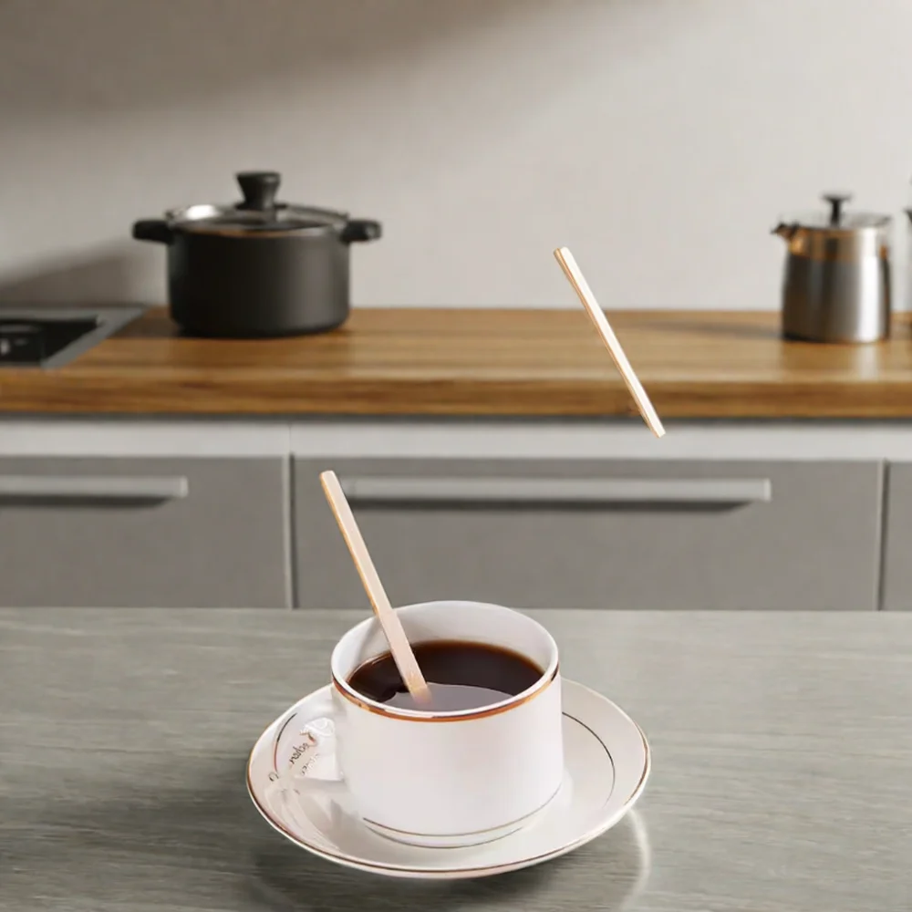 Оптовая продажа одноразовый деревянный бамбуковый смеситель для кофе экологически чистый с Заводской ценой напечатанный логотип чай домашнего использования рестораны