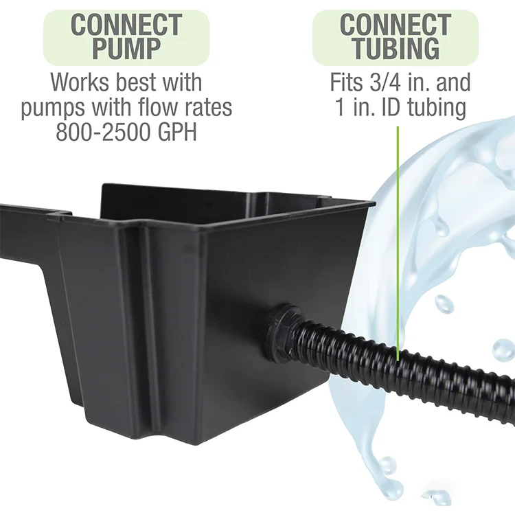 Easy to Install Simple to Hide Outdoor Fountains Pond and Waterfall Spillway Filter Box kit