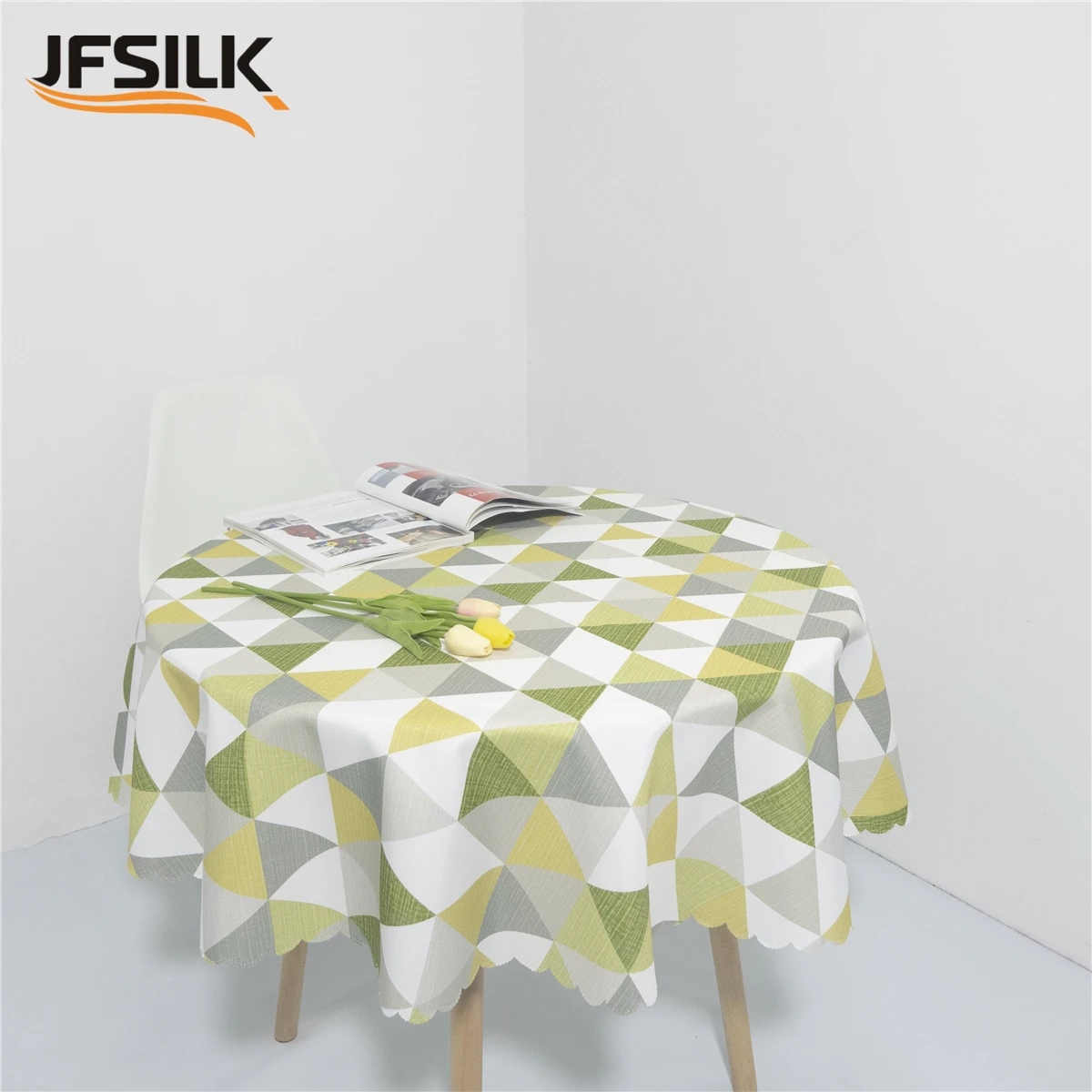 color on table cloth Waterproof round tablecloth with plaid tablecloth  table cloth textile nappe de table ronde