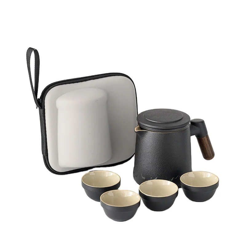 High Fired Ceramic Teapot Set with Tea pot and Cup Luxury Porcelain Set Capsule bag