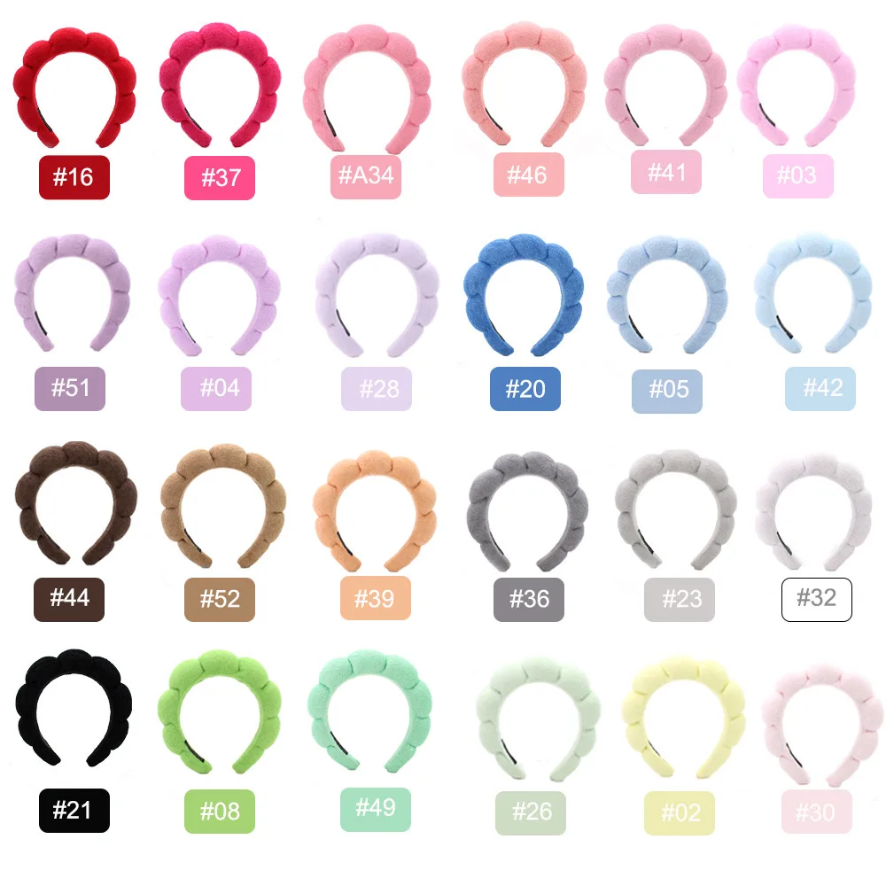 Wholesale Fashion Sponge Twisted Hair Hoop Solid Color Hair Accessories For Women Simple Make up Spa Hair Bands Accessories