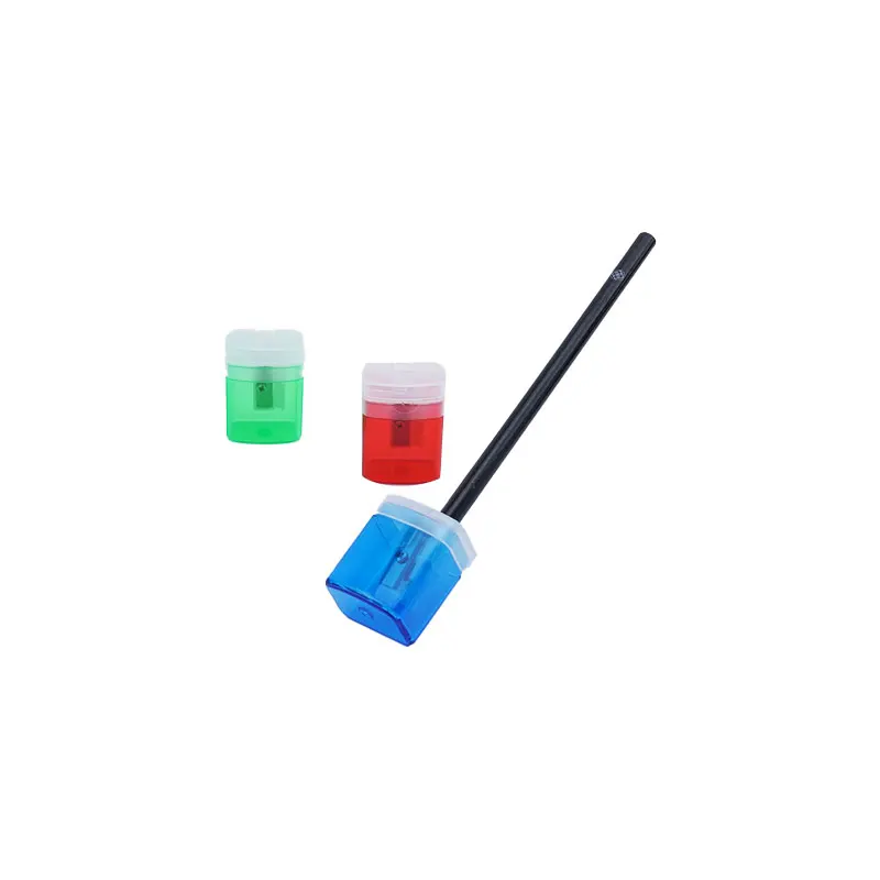 24 pieces of school specific stationery manual plastic single hole pencil sharpener with base and cover
