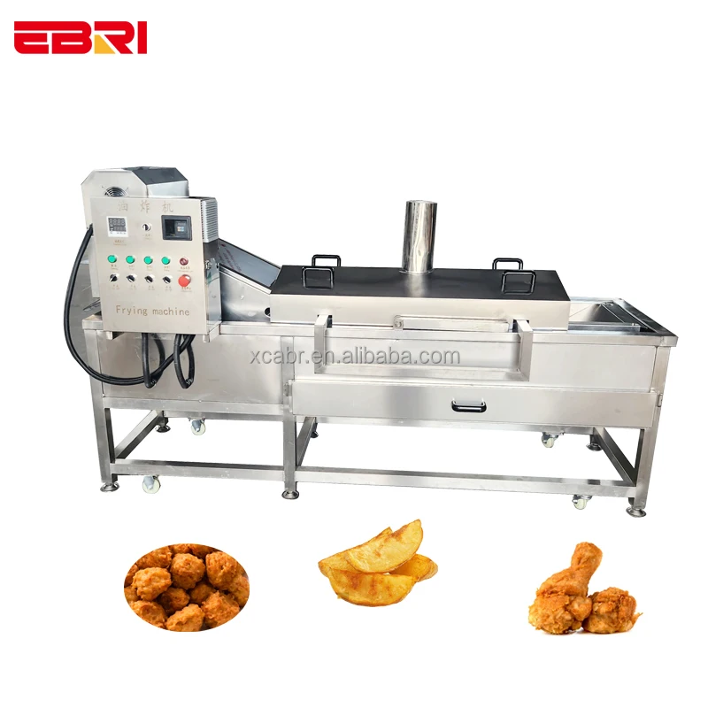 China Industrial Conveyor Belt Oil Fryers Commercial Continues French Fries Potato Chips Production Line Fryer