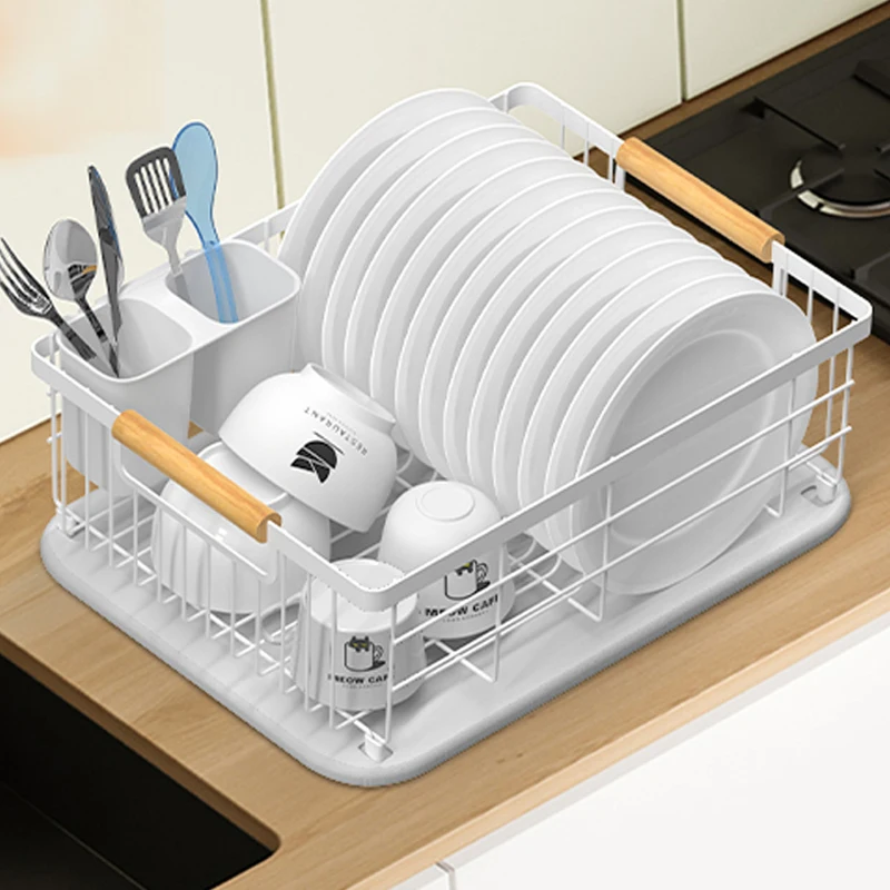 Super Absorbent Non-Slip Diatomaceous Earth Diatomite Fast Instant Drying Stone Dish Drying Mat Rack White for Kitchen Counter
