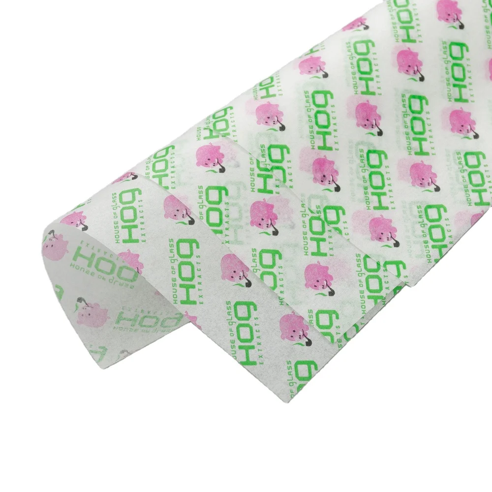 Custom food wrapping plain butterfly wax paper coated oil proof food grade cow print greaseproof paper