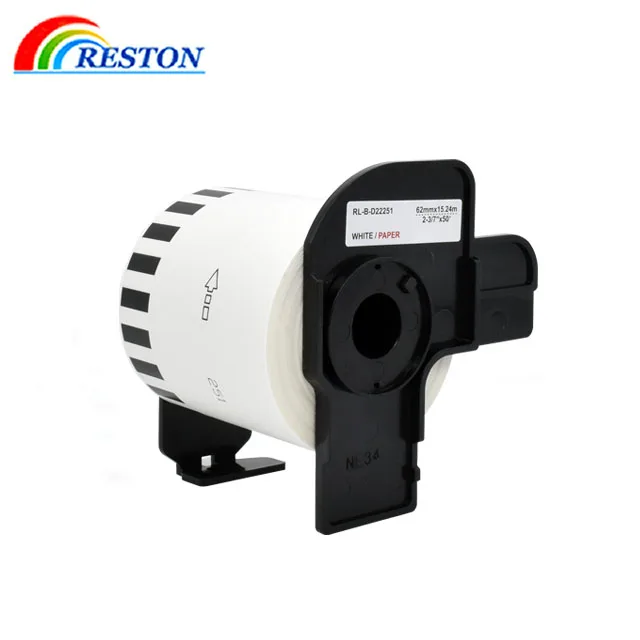 Reston label for  Brother DK-22251 Label Roll, Continuous Length Paper, Black/Red on White, Single Label Roll, 62mm (W) x 15.24M